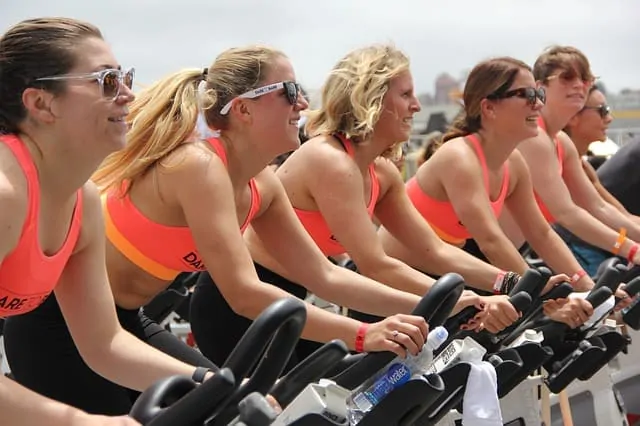 group of women cycling